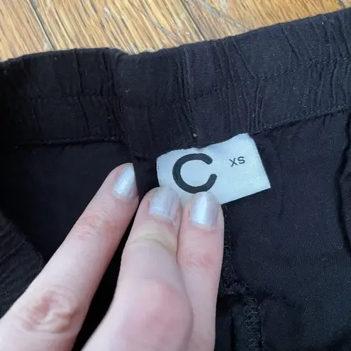 C black casual summer shorts pockets elastic waistband comfortable style light Size XS