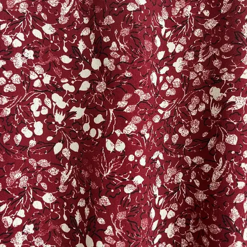 Melrose and Market NWT Faux Wrap Ruffle Sleeve Red Syrah Berry Floral Top,…