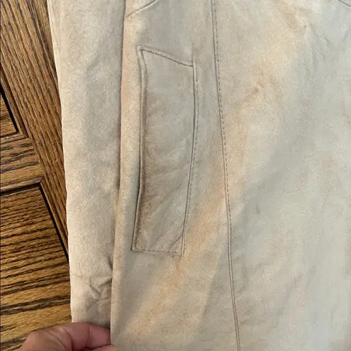 Bod + Christensen Light Tan Cream Suede Leather Jacket coat Long Women’s Medium Brown