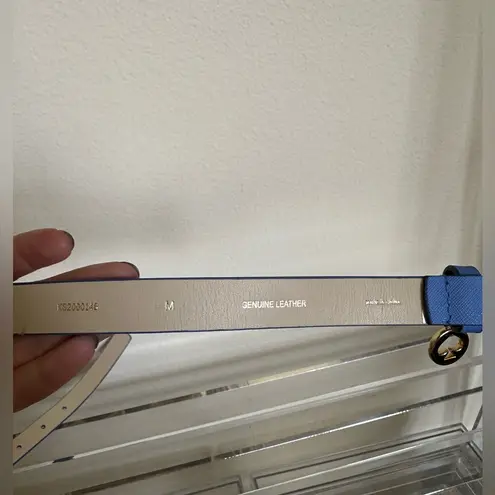 Kate Spade VGUC  Blue Leather Belt with Gold Buckle