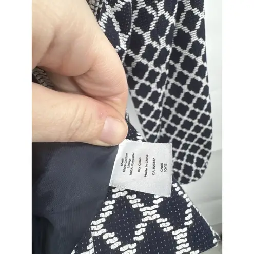 Talbots  Blazer Women 12 Navy Geometric Double Button Corpcore Mature Feminine