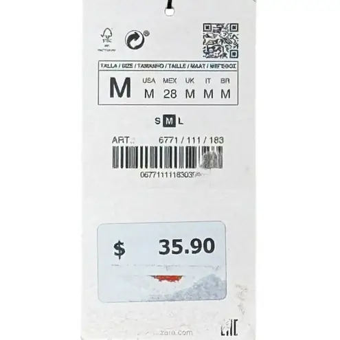 ZARA  Womens Shorts Cable Knitted High Waist Elastic Waistband Cut-Off Medium NWT