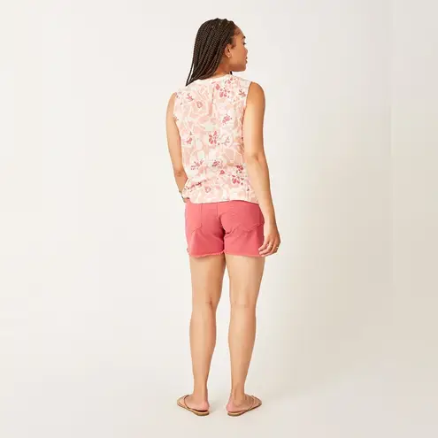 Carve Designs Carve Design NWT Sheer Floral Raw Hem V Neck Dylan Tank 100% Organic Cotton L