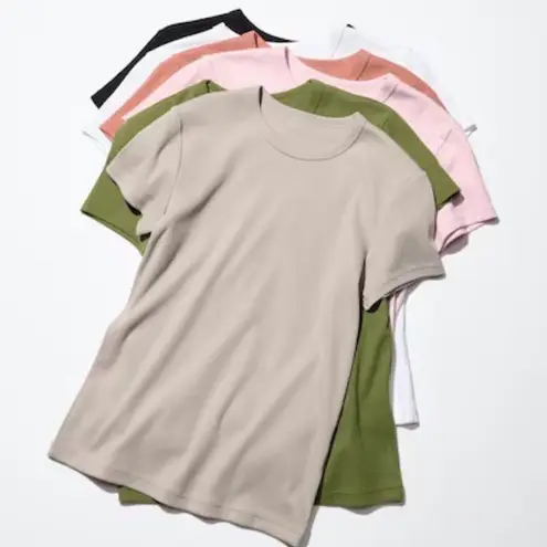 Uniqlo COPY -  Soft Ribbed T-Shirt Olive Green