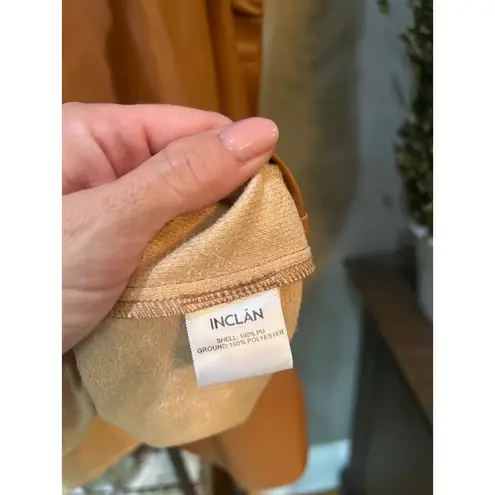 INCLAN STUDIO Millie Faux Leather Mini Dress TAN BROWN Butterscotch Womens Size Size XS
