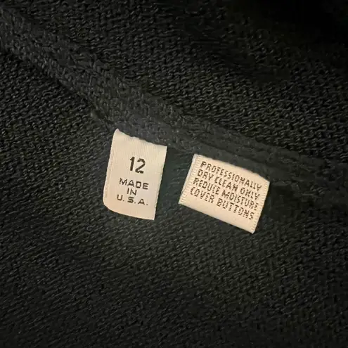 St. John Santana Knit Striped Vest + Jacket Navy Gold Button + Gold Chain Sz 12