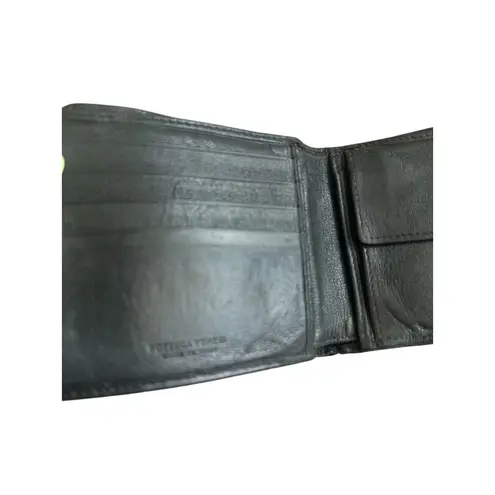 Bottega Veneta Vintage Brown Black Intrecciato Woven BiFold Wallet