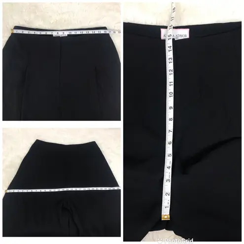 Alexia Admor Rover Black Wide Leg Trouser Pant Pleated Crepe Career Size 14 New