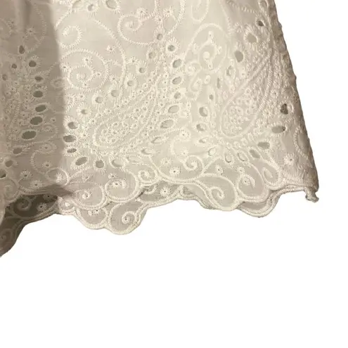 Charms Fashion White Lace Applique Scalloped Trim Shorts Women Sz S