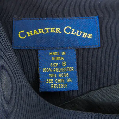 Charter Club Navy Blue Sleeveless High Neck Mini Dress Pencil Dress Size 8