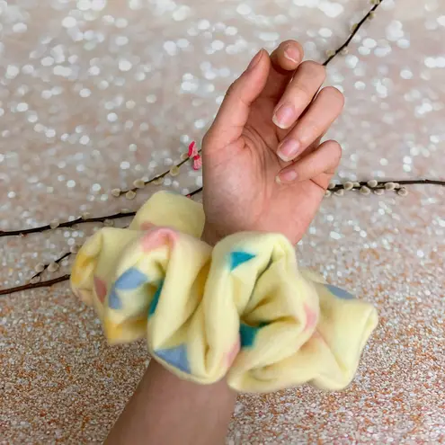 JUMBO scrunchie Yellow And Hearts Oversized Scrunchie Xxl Scrunchie - Image 4