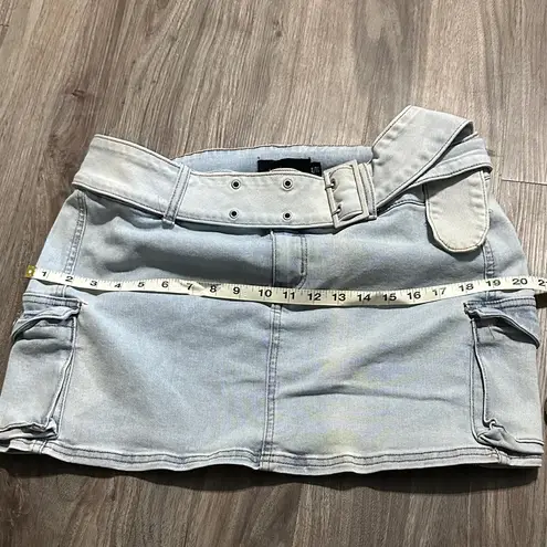 Refuge  Light Blue Mini Skirt