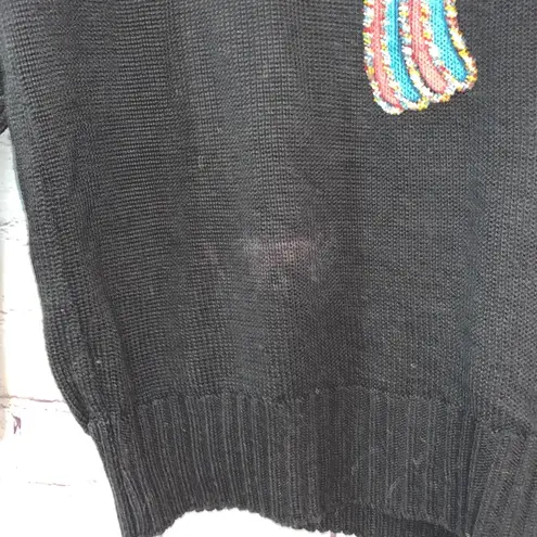 Vintage Aztec Sweater Multicolor Embellishments