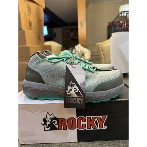 Rocky Women's Worknit Safety Shoes Size 9M Slip Resistant Gray Mint Composite
