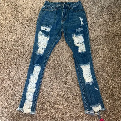 American Bazi Women’s High Waist Distressed Blue Jeans Sz 7