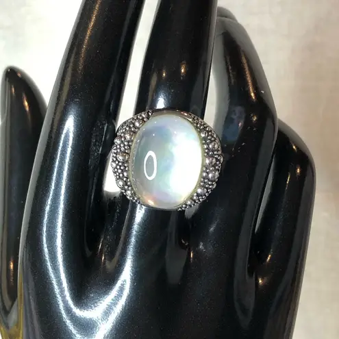 MICHAEL DAWKINS Starry Night Sterling Silver Mother of Pearl Doublet Ring 8