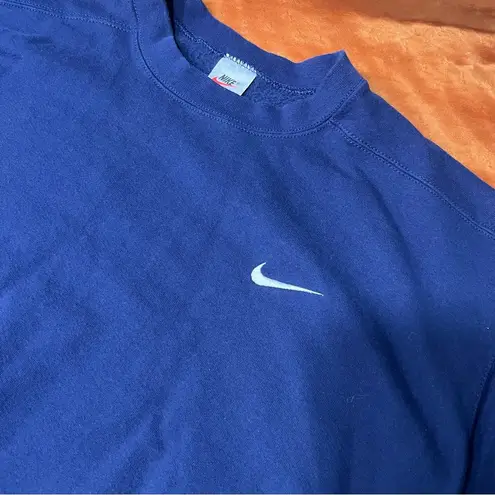 Nike Vintage  Crewneck Sweatshirt Swoosh Made In USA Navy Blue large oversized