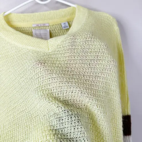 Scotch & Soda Sweater Womens M Linen Mohair Wool Colorblock Sleeves in Citrus