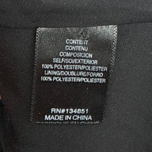 WAYF Black Long Sleeve Sheer Lace Trim Button Up Tie Front Blouse Top Large