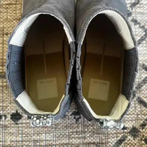 Dolce Vita Woman's 9.5 Gray Suede Ankle Sneakers Faux Snakeskin Heel Tab