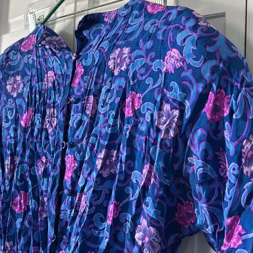 Maggy London Vintage 80s by Jennifer Booher 100% silk Floral dress - Size 10