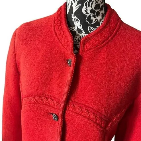 Giesswein Tirol Vintage Blazer Wool Jacket Red Fancy Large (no size tag)