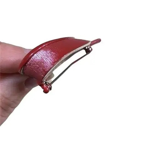 Monet Vintage Heart Disease Ribbon Brooch Pin Fashion Jewelry Red