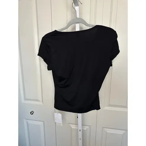 Cammense Black Fitted Top Stretch Short Sleeve Casual Tee Shirt Size L Size L