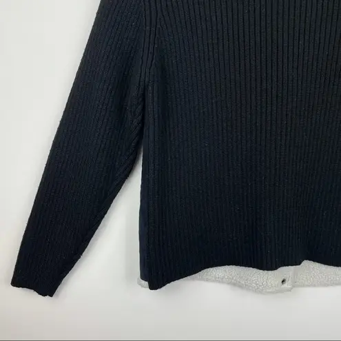 Longaberger Heritage Sherpa Trim Jacket Moto Ribbed Knit RARE