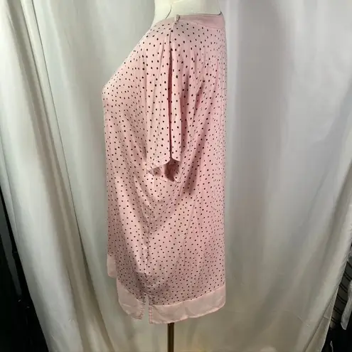 Donna Karan Sleepwear Pink Polka Dot V Neck Night Shirt Women Small Modal Luxury