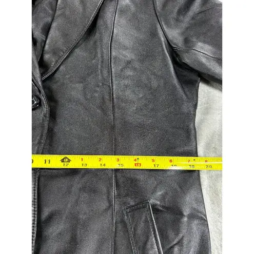 Modern Essentials Leather Jacket Coat Black M Mid Length Size M