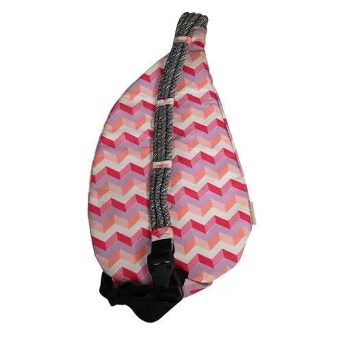 KAVU Chevron Pattern Crossbody Rope Strap Satchel Sling Bag