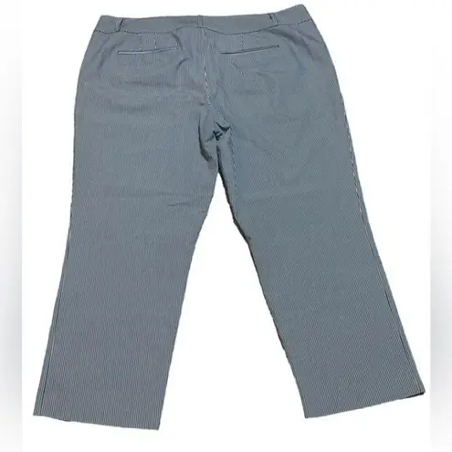 Norma Kamali Striped Ankle Cropped Pants Gray 16