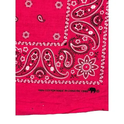 New Hot Pink Paisley Print Bandana Pocket Square Kerchief Hankie Pink