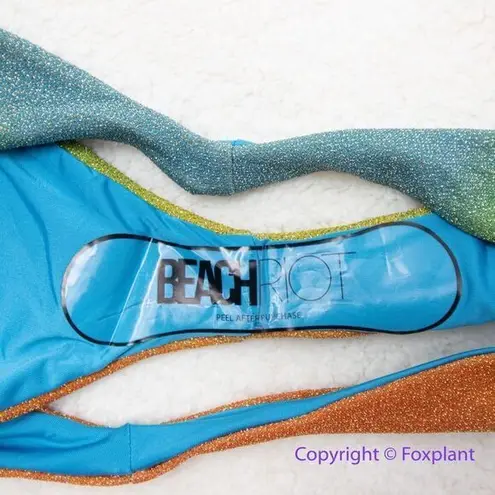 Beach Riot NEW Free People desert ombre shine Bikini Swim Bottoms, size M