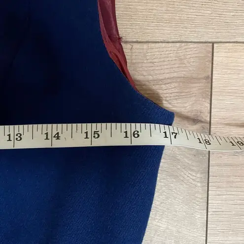 Vintage Patsi From Miss Pat Wool Wrap Dress Navy Blue Size M