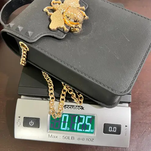 Black Crossbody Cell Phone Bag With Golden Bee Accent Studded Mini Purse