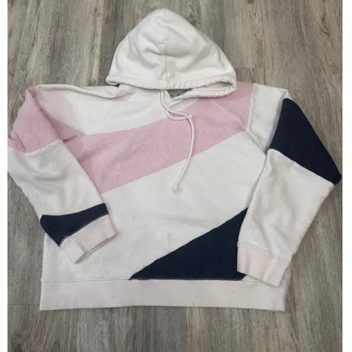 Faherty Women's Ripple Color-Blocked Fleece Hoodie Size Large - Image 2