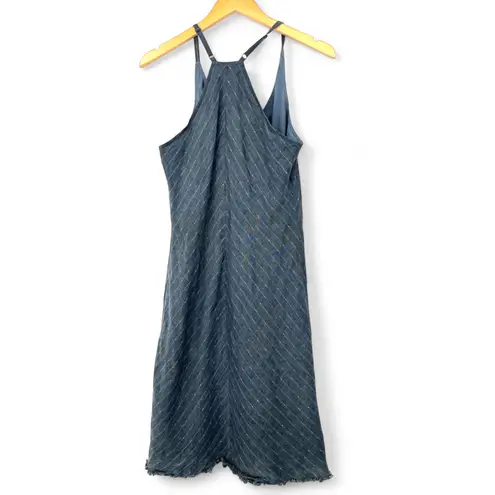 ATM Anthony Thomas Melillo S Sun Dress linen shift Short Sleeveless Designer Lux Blue