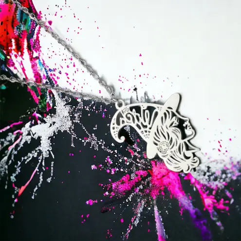 1PC Gothic Silver Plated Hollow Out Witch Hat Magic Witchy‎ Pendant Necklace