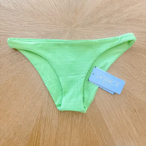 L*Space Bikini Bottom Womens XS Lime Green Camacho Ribbed Beach Summer Y2K NWT