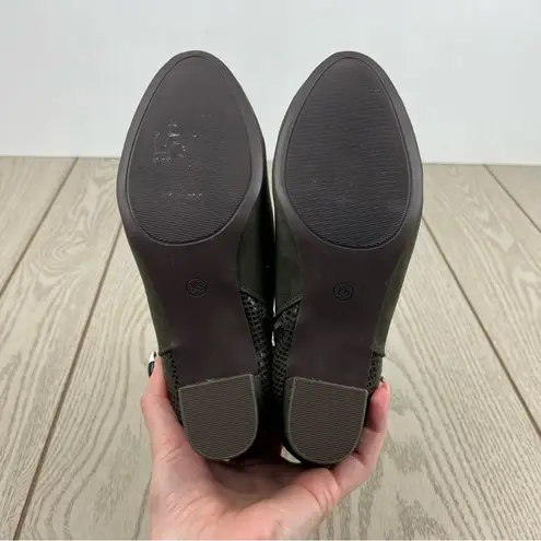 Karen Scott Women's Ivyy Mixed-Media Buckle Booties 7W Olive Green $70