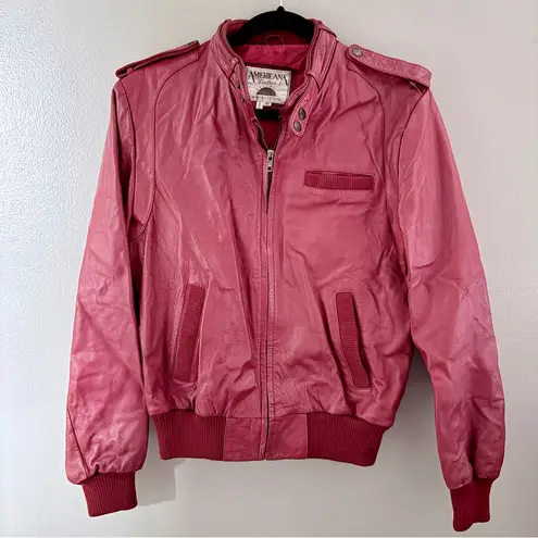 Americana Leather Vintage Red Leather Jacket Size M
