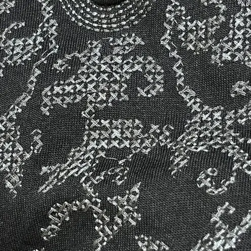 Monoreno Swim Coverup Stitched Black V-Neck Size M Medium Long Sleeve Tunic