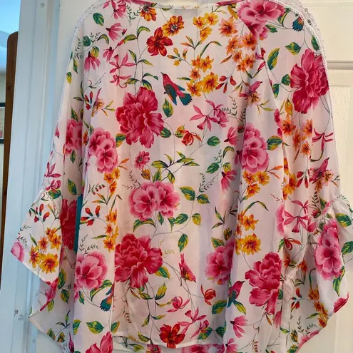 Pioneer Woman Square Neck Raglan Sleeve Floral Top M Size M