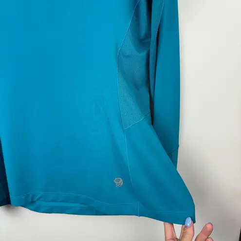 Mountain Hardwear Womens Long Sleeve Crewneck Top Sz Large Teal Blue