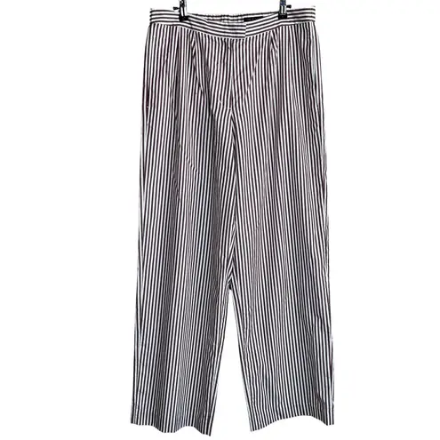 Rag and Bone  Pants Womens Size 8 Brown White Lacey Striped Poplin Wide Leg