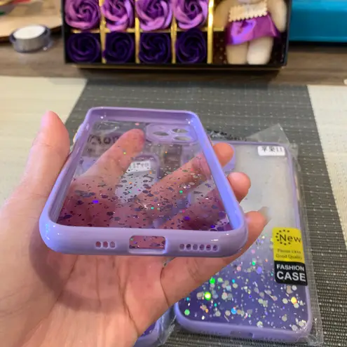 iPhone 11 pro max Clear Glitter Case