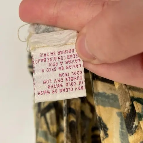 VINTAGE VTG ? JONI BLAIR Yellow Aztec Geo Geometric Tile Print Summer Midi Dress Size M