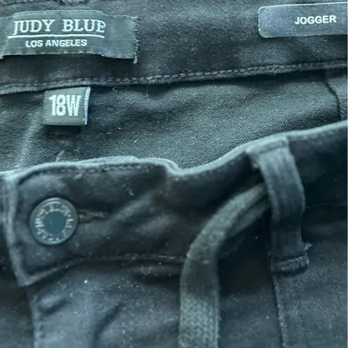 Judy Blue Women's High Rise Wide Leg Jean joggers Black Size 18 Casual